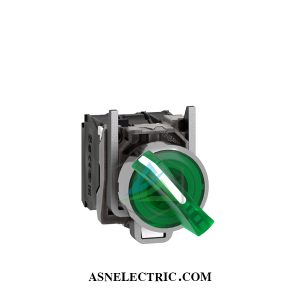 سلکتور سوئیچ دو حالته ماندگار سبز 24 ولت AC/DC اشنایدر XB4BK123B5