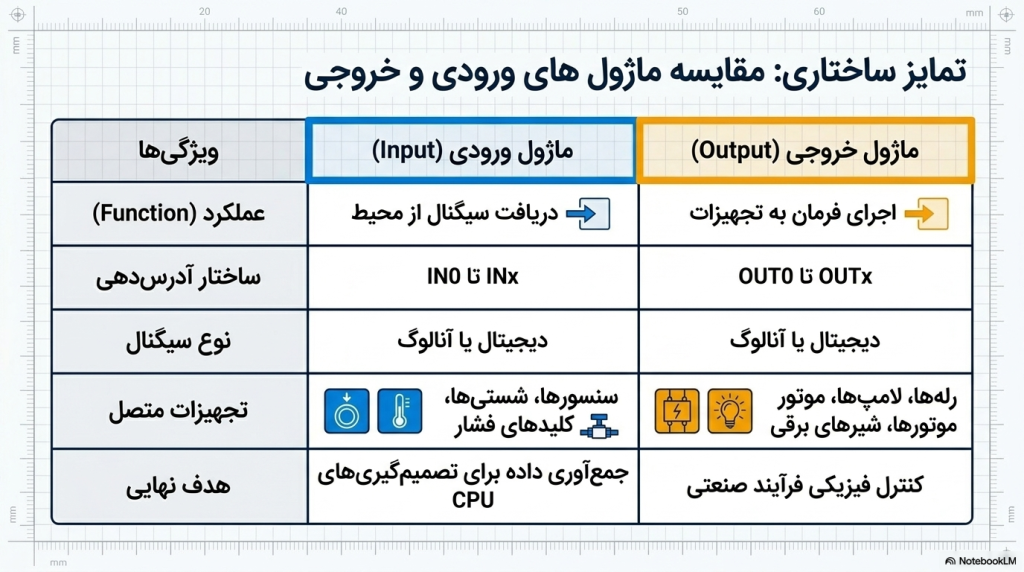 مقایسه کارت های ورودی و خروجی ماژول plc زیمنس
