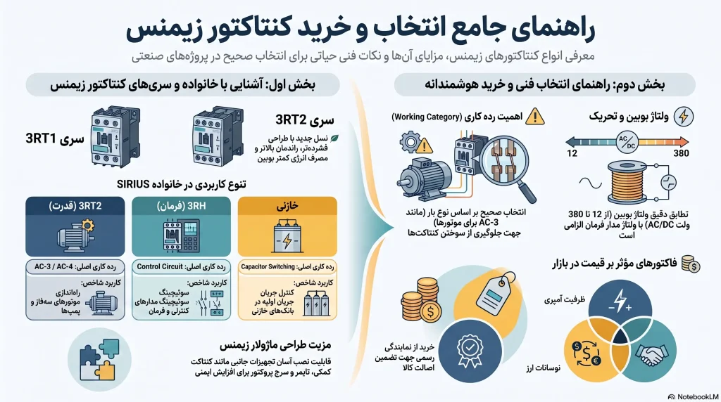راهنمای_جامع_انتخاب و خرید کنتاکتور صنعتی زیمنس